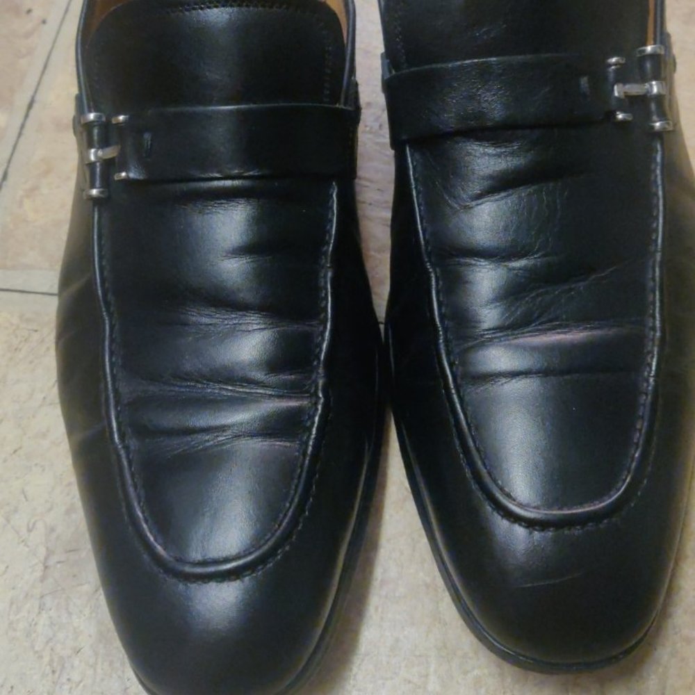 Magnanni Paseo strap loafers 9.5M made in spain black leather 13436 blake stitch